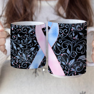 Design der Tasse Blue Pink Awareness Ribbon