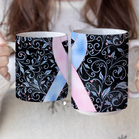 Design der Tasse Blue Pink Awareness Ribbon