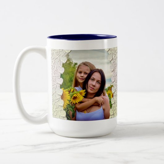 Design der Tasse für personalisierte Glitzer Foto (Links)