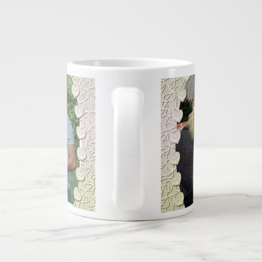 Design der Tasse für personalisierte Glitzer Foto (Rückseite)