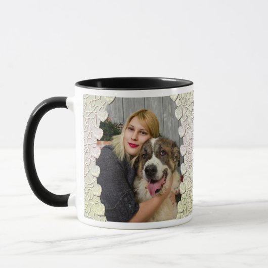 Design der Tasse für personalisierte Glitzer Foto (Links)