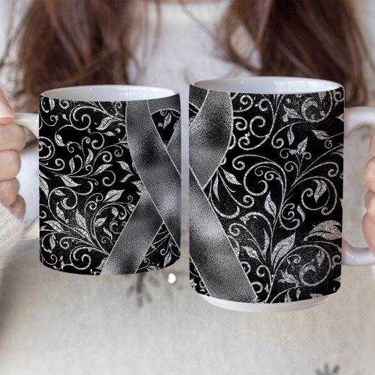 Design der Tasse "Grau Awareness Ribbon"