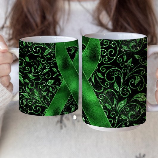 Design der Tasse "Green Awareness Ribbon"