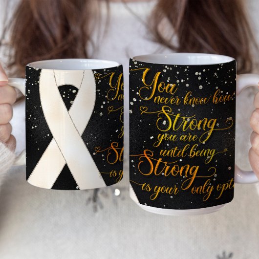 Design der Tasse "White Awareness Ribbon"