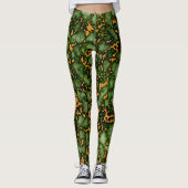 Design der Textur aus Grand Moss Green und Gold-Ma Leggings (Vorderseite)