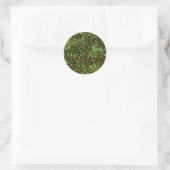 Design der Textur aus Grand Moss Green und Gold-Ma Runder Aufkleber (Tasche)