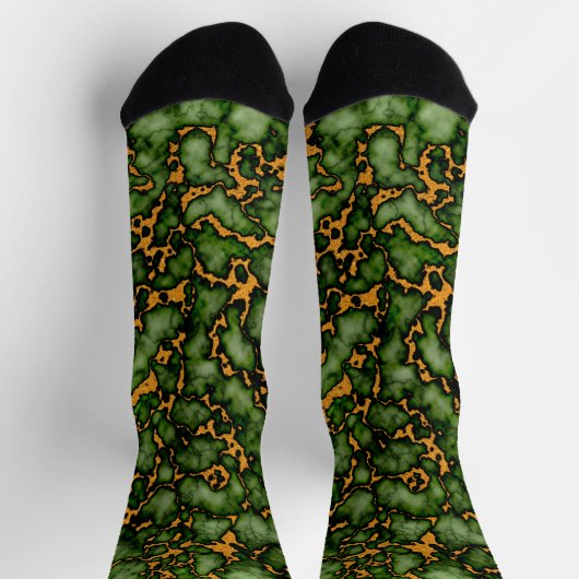 Design der Textur aus Grand Moss Green und Gold-Ma Socken (Oben)