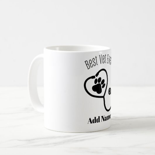 Design der Tierpflege des Tierarztes Kaffeetasse (Vorderseite Links)