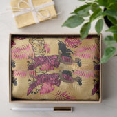 Design der Tiger-Serie für Burgund und Gold 18 Seidenpapier (Geschenk)