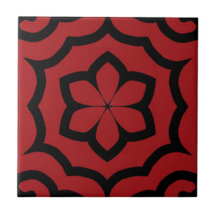 Design der Tile-, Red- und Black-Blume Fliese