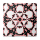 Design der Tile, Rosa, Weiß und Schwarz-Blume Fliese (Vorderseite)