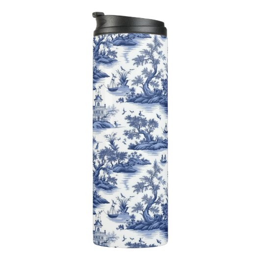 Design der Toile (blaue Weide) Thermosbecher (Nach rechts gedreht)