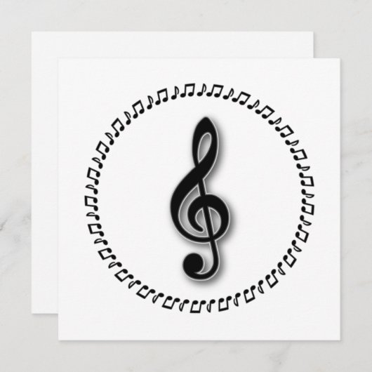 Design der Treble Clef-Musiknote Einladung (Vorne/Hinten)