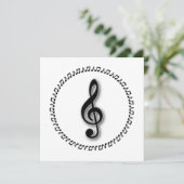 Design der Treble Clef-Musiknote Einladung (Stehend Vorderseite)