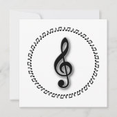 Design der Treble Clef-Musiknote Einladung (Vorderseite)