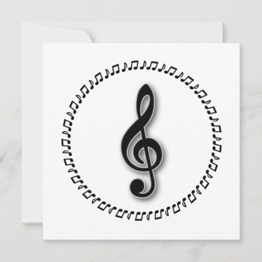 Design der Treble Clef-Musiknote Einladung (Vorderseite)