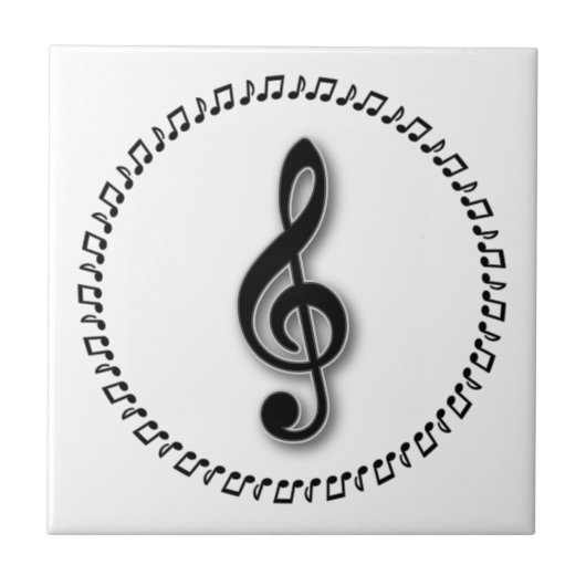 Design der Treble Clef-Musiknote Fliese (Vorderseite)