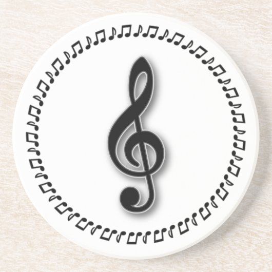 Design der Treble Clef-Musiknote Getränkeuntersetzer (Vorne)