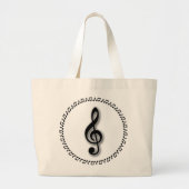 Design der Treble Clef-Musiknote Jumbo Stoffbeutel (Vorne)