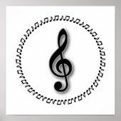 Design der Treble Clef-Musiknote Poster (Vorne)