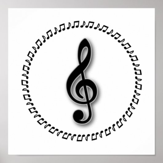 Design der Treble Clef-Musiknote Poster (Vorne)