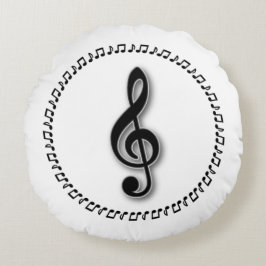 Design der Treble Clef-Musiknote Rundes Kissen