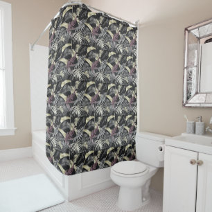 Design der tropischen Animal Print & Greenery Seri Duschvorhang