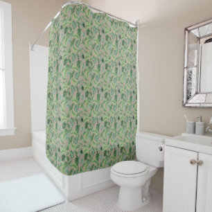 Design der tropischen Animal Print & Greenery Seri Duschvorhang