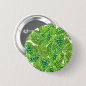 Design der tropischen Blätter in Aquarellen Button (Vorne & Hinten)