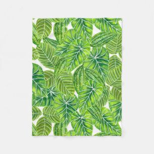 Design der tropischen Blätter in Aquarellen Fleecedecke