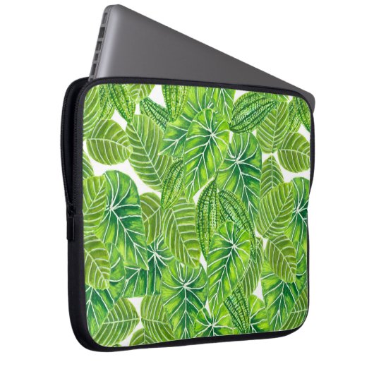 Design der tropischen Blätter in Aquarellen Laptopschutzhülle (Vorne Rechts)
