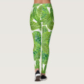 Design der tropischen Blätter in Aquarellen Leggings (Rückseite)