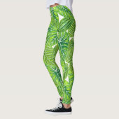 Design der tropischen Blätter in Aquarellen Leggings (Links)