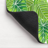 Design der tropischen Blätter in Aquarellen Mousepad (Ecke)