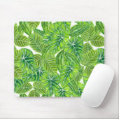 Design der tropischen Blätter in Aquarellen Mousepad (Mit Mouse)