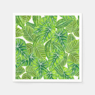 Design der tropischen Blätter in Aquarellen Serviette
