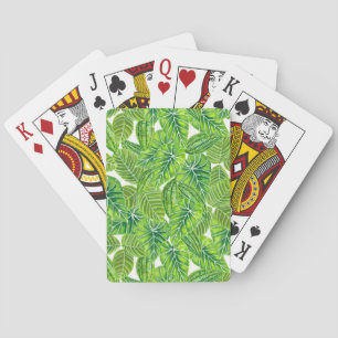 Design der tropischen Blätter in Aquarellen Spielkarten