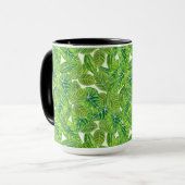 Design der tropischen Blätter in Aquarellen Tasse (Vorderseite Links)