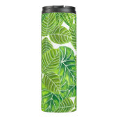 Design der tropischen Blätter in Aquarellen Thermosbecher (Rückseite)