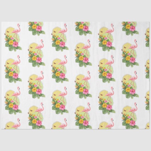 Design der tropischen Flamingo-Serie 11 Seidenpapier (Vorderseite)