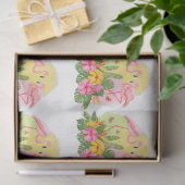 Design der tropischen Flamingo-Serie 12 Seidenpapier (Geschenk)