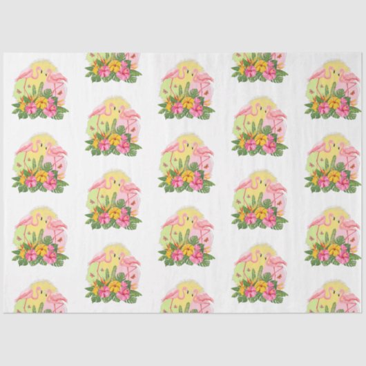 Design der tropischen Flamingo-Serie 12 Seidenpapier (Vorderseite)