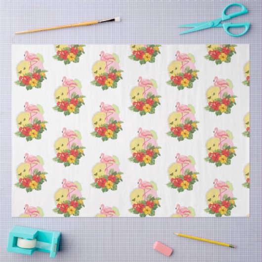 Design der tropischen Flamingo-Serie 13 Seidenpapier (Basteln)