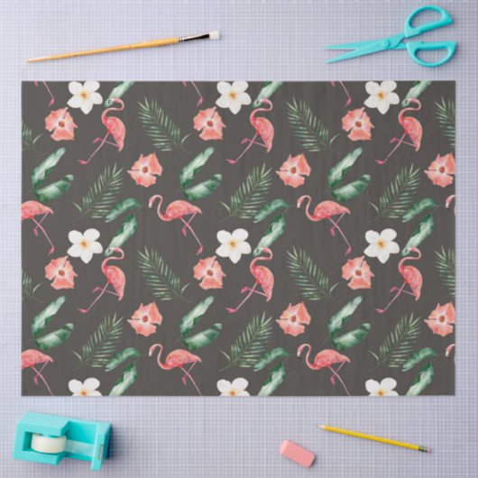 Design der tropischen Flamingo-Serie 18 Seidenpapier (Basteln)