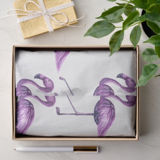 Design der tropischen Flamingo-Serie 9 Seidenpapier (Geschenk)