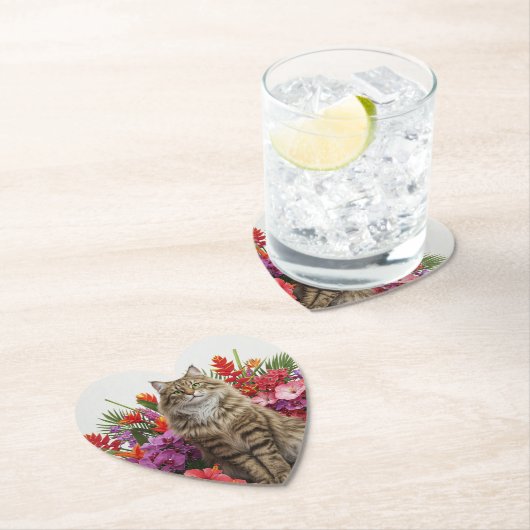 Design der tropischen Katzenherz-Untersetzer. Untersetzer (Vor Ort)