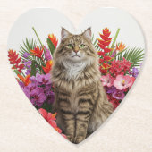 Design der tropischen Katzenherz-Untersetzer. Untersetzer (Vorderseite)