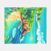 Design der tropischen Küstenblicke Fleecedecke (Vorderseite (Horizontal))