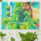 Design der tropischen Küstenblicke Geschirrtuch (Gefaltet)