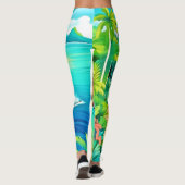 Design der tropischen Küstenblicke Leggings (Rückseite)